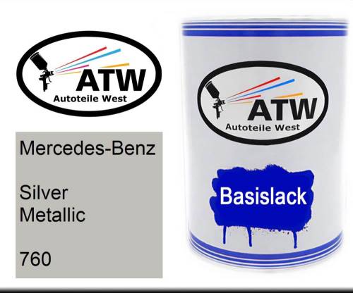 Mercedes-Benz, Silver Metallic, 760: 500ml Lackdose, von ATW Autoteile West.